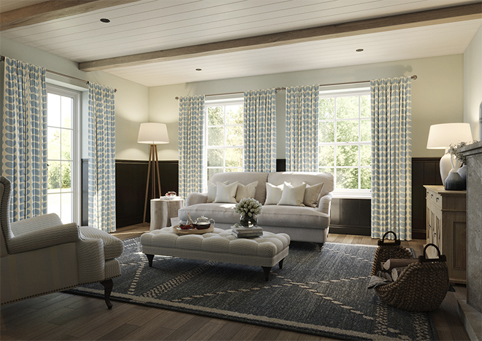 Orla Kiely Two Colour Stem, Powder Blue - Made to Measure Curtains - Image 7